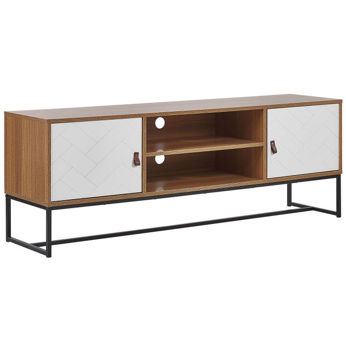 TV Stand Light Wood with White NUEVA