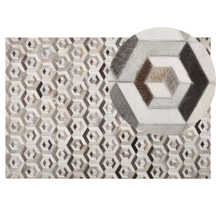 Cowhide Area Rug 140x200cm Brown and Beige