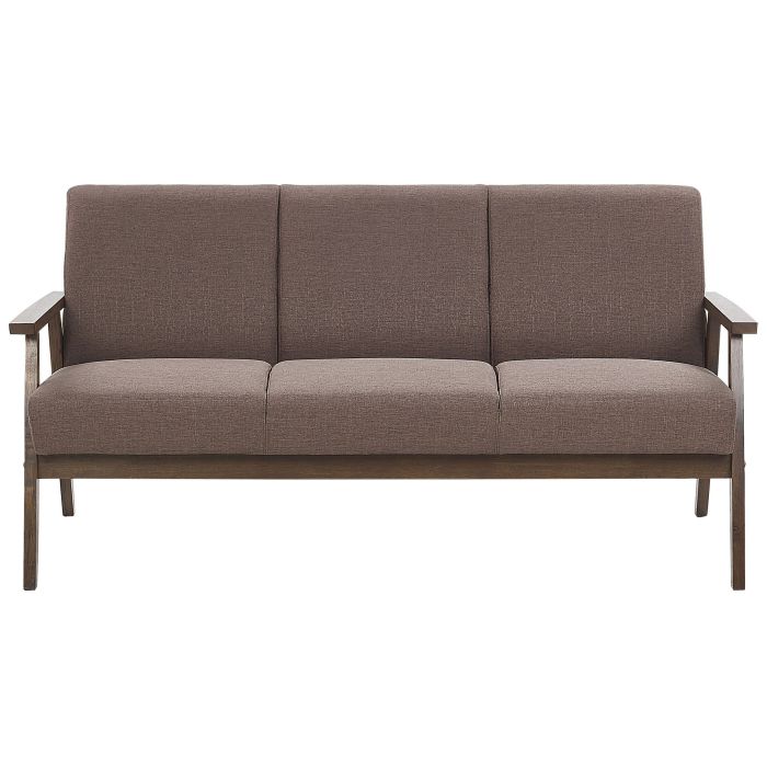 3 Seater Fabric Sofa Brown ASNES