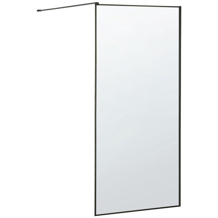 Tempered Glass Shower Screen 90 x 190 cm Black WASPAM