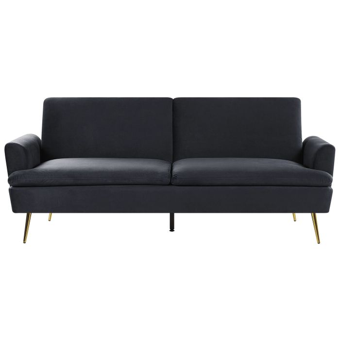 Velvet Sofa Bed Black VETTRE