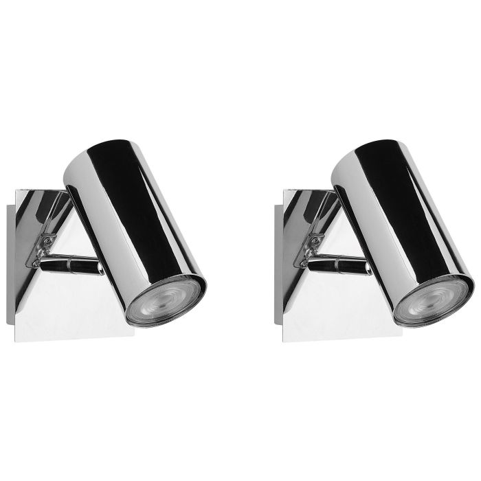 Set of 2 Metal Spotlight Lamps Silver ROSETTA