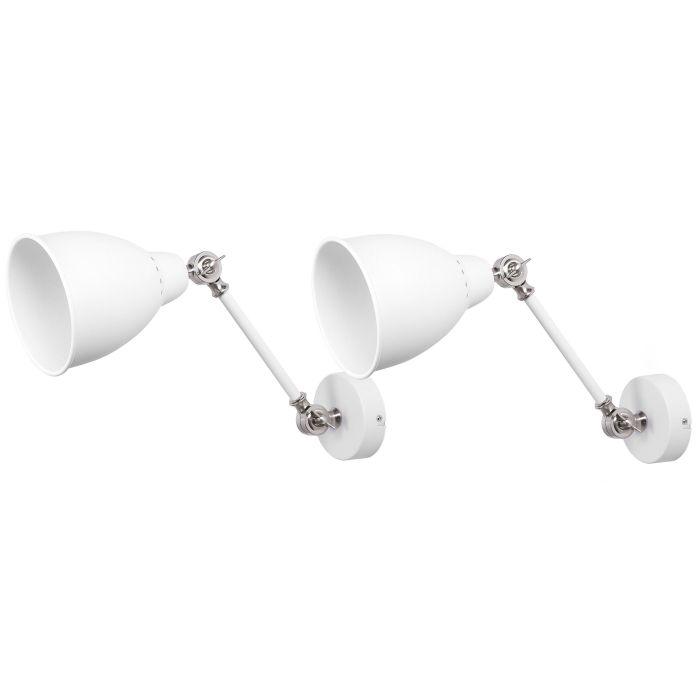 Set of 2 Wall Lights White MISSISSIPPI