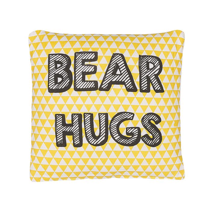 Cotton Kids Cushion Print 40x40cm Yellow