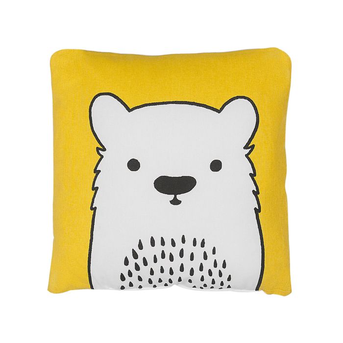 Cotton Kids Cushion Bear 45x45cm Yellow