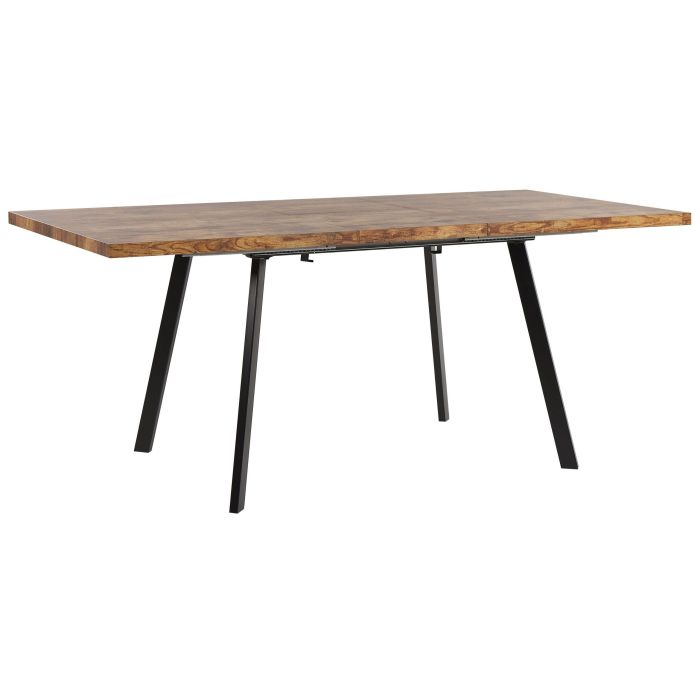 Extending Dining Table 140/180 x 90 cm Light Wood and Black HARLOW