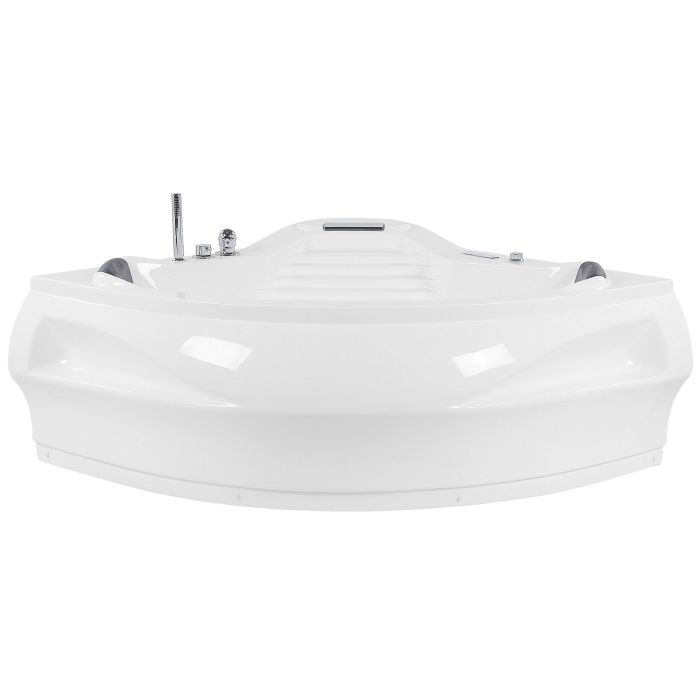 Whirlpool Corner Bath with LED and Bluetooth Speaker 2100 x 1450 mm White MONACO