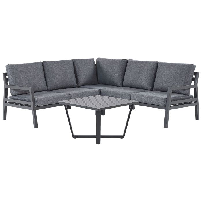 5 Seater Garden Corner Sofa Set Dark Grey VIZZINI