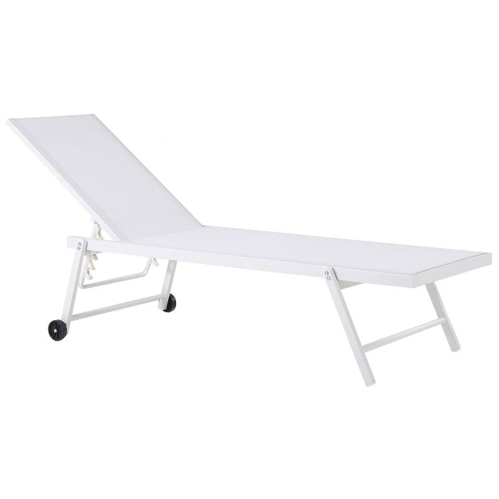 Aluminium Reclining Sun Lounger White PORTOFINO