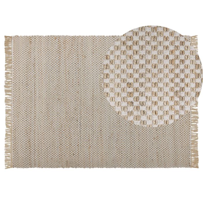 Jute Area Rug 140x200cm Beige