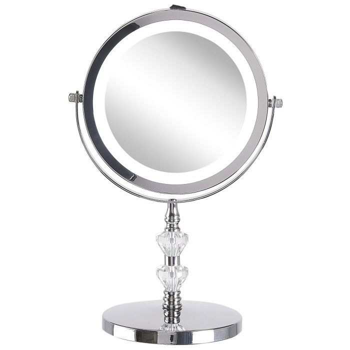 Lighted Table Mirror - Silver