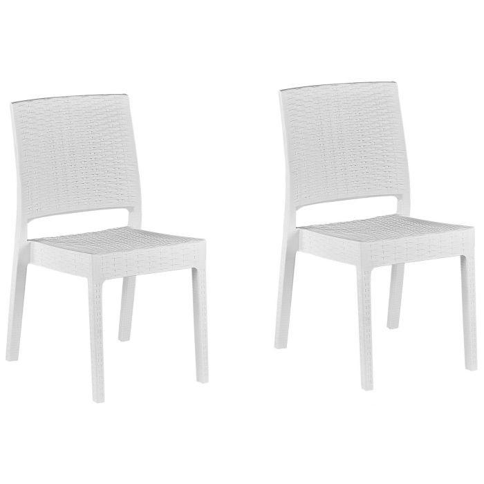 Set of 2 Garden Dining Chairs White FOSSANO