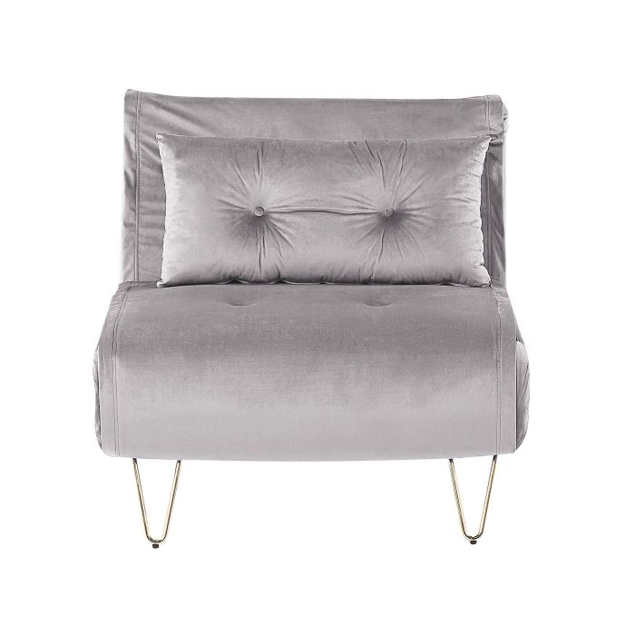 Velvet Sofa Bed Grey VESTFOLD
