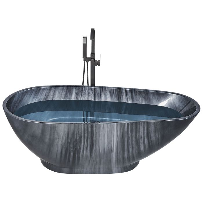 Bath 1700 x 800 mm Marble Effect Black RIOJA