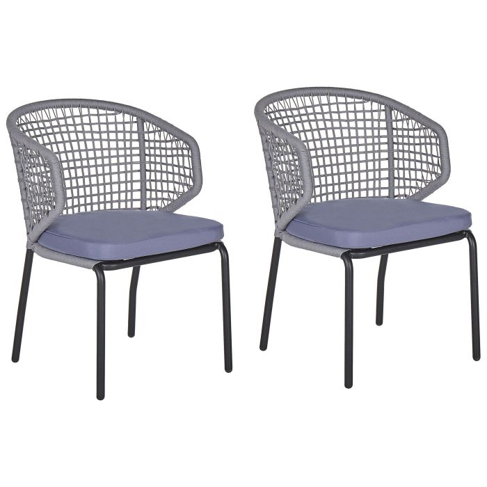 Set of 2 Garden Chairs Grey PALMI