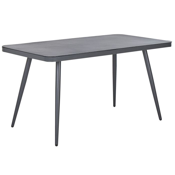 Metal Garden Dining Table 140 x 80 cm Grey LIPARI