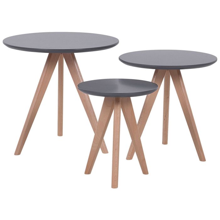 Set of 3 Coffee Tables Grey VEGAS