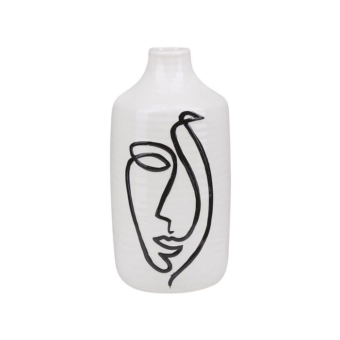 Stoneware Flower Vase 22 White Black