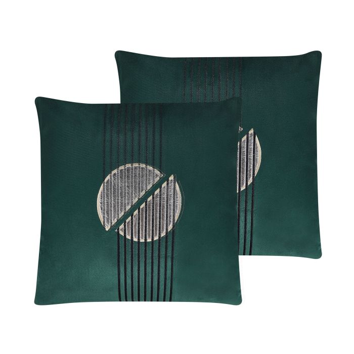 Set of 2 Velvet Cushions 45x45cm Green