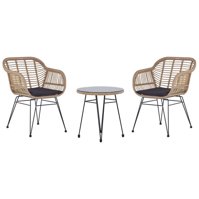 PE Rattan Bistro Set Natural TROPEA II