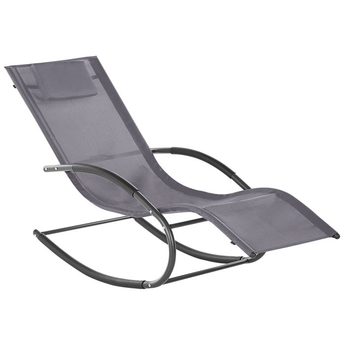 Steel Rocking Sun Lounger Grey CARANO II