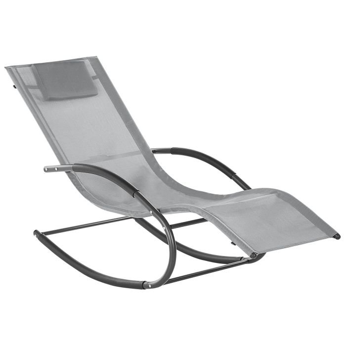 Steel Rocking Sun Lounger Light Grey CARANO II