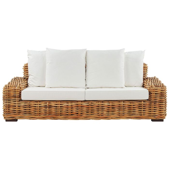 3 Seater Rattan Garden Sofa Natural FORLI
