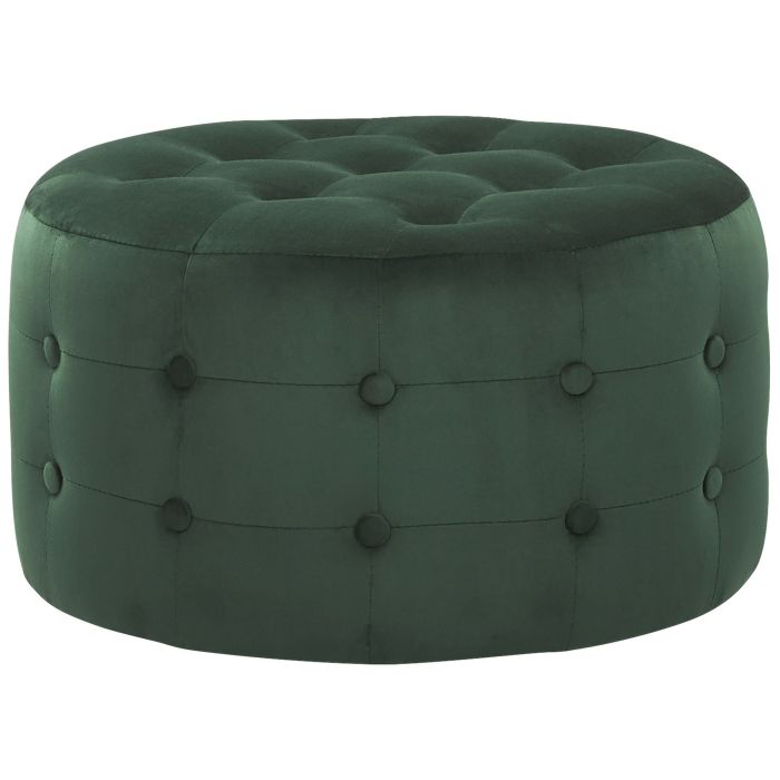 Velvet Pouffe Footstool Dark Green TAMPA