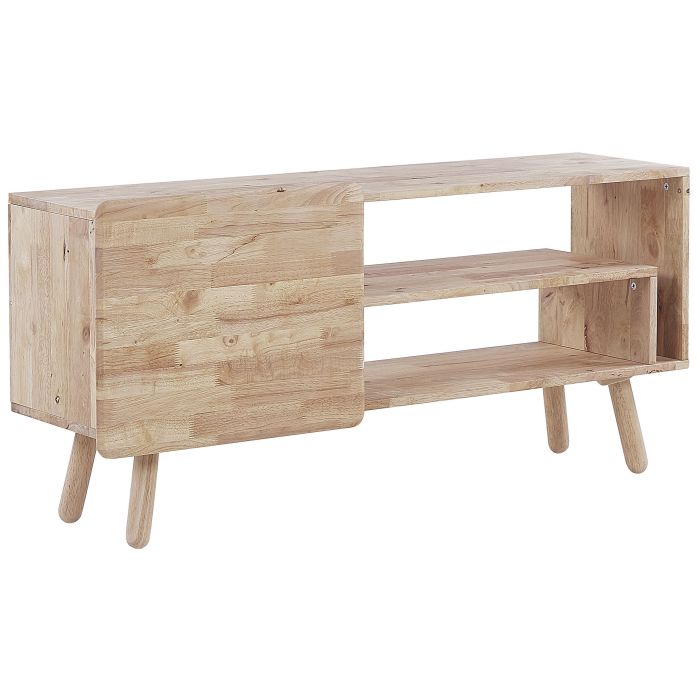 Rubberwood TV Stand Light Wood WESTFIELD
