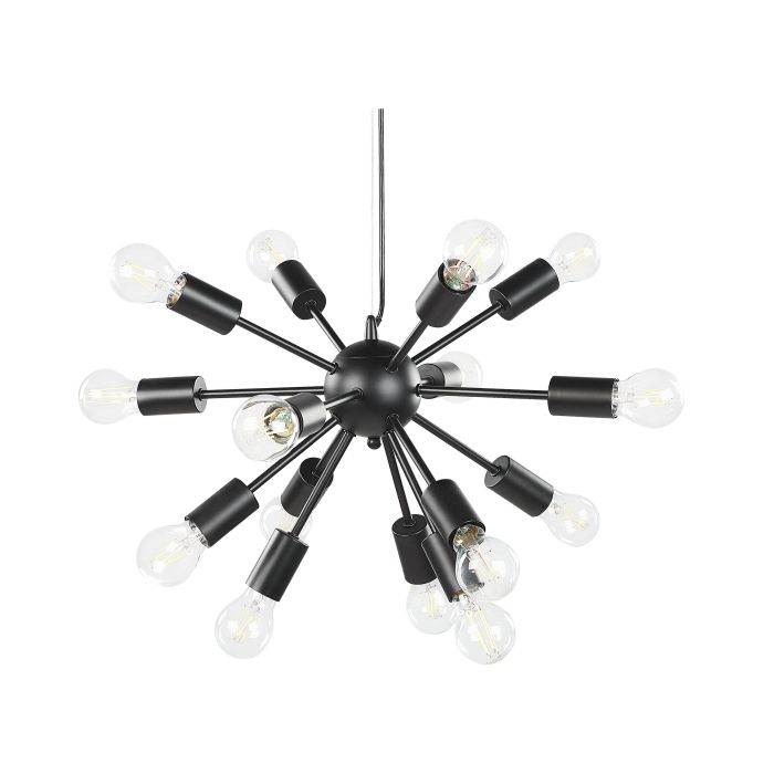 15 Light Metal Pendant Lamp Black BALAGAS