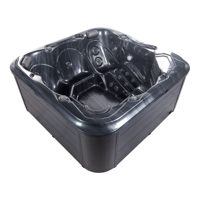 Square Hot Tub with LED Grey TULAROSA