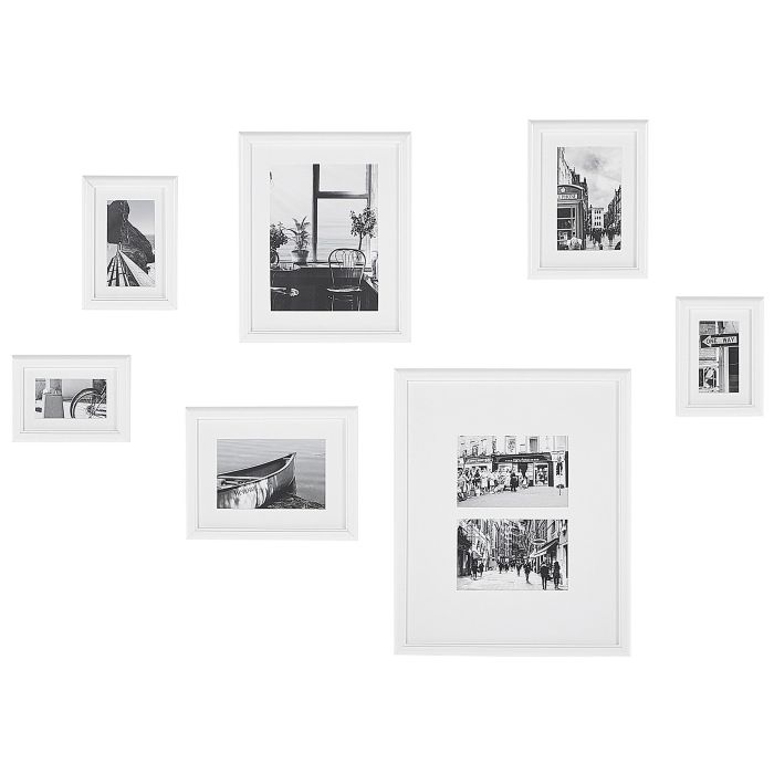 Wall Gallery of Landscapes 7 Frames White ZINARE