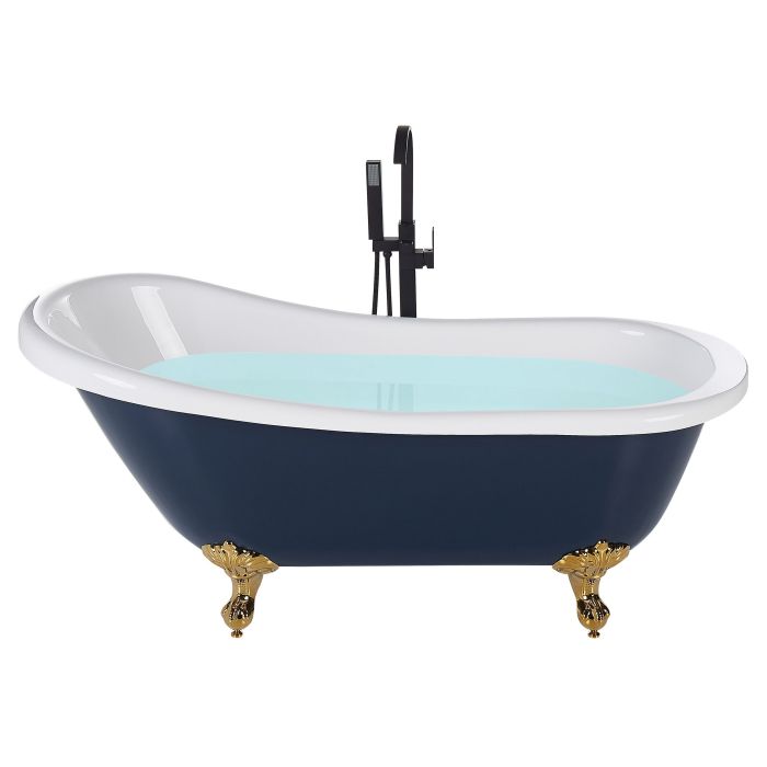 Freestanding Bath 1500 x 770 mm Blue and Gold CAYMAN