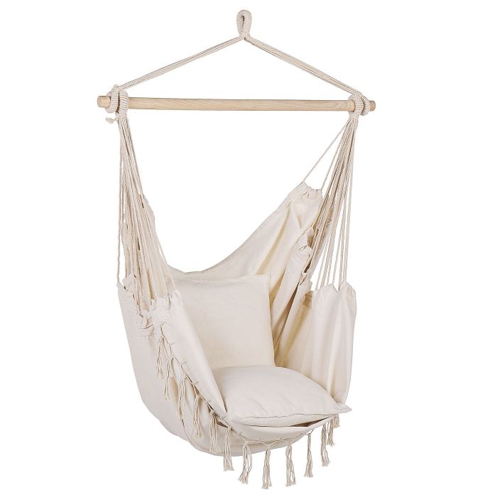Cotton Hanging Hammock Chair Beige BONEA