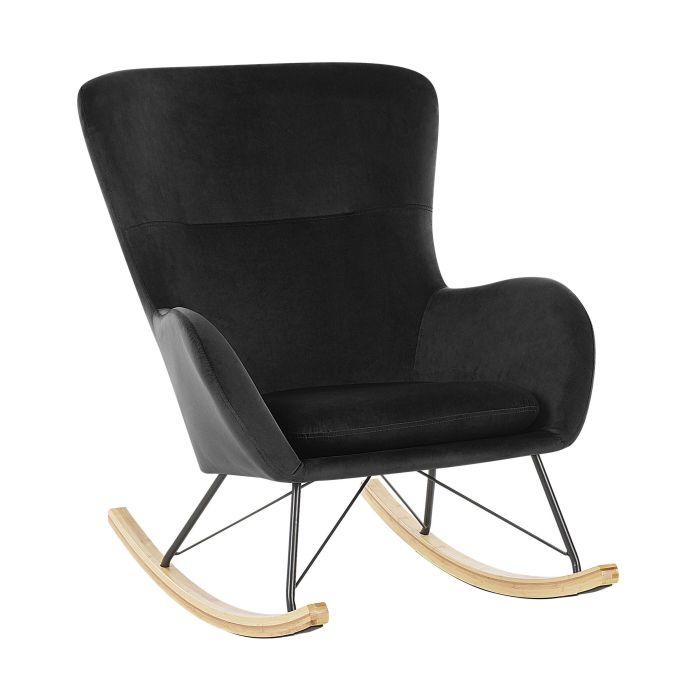 Velvet Rocking Chair Black ELLAN