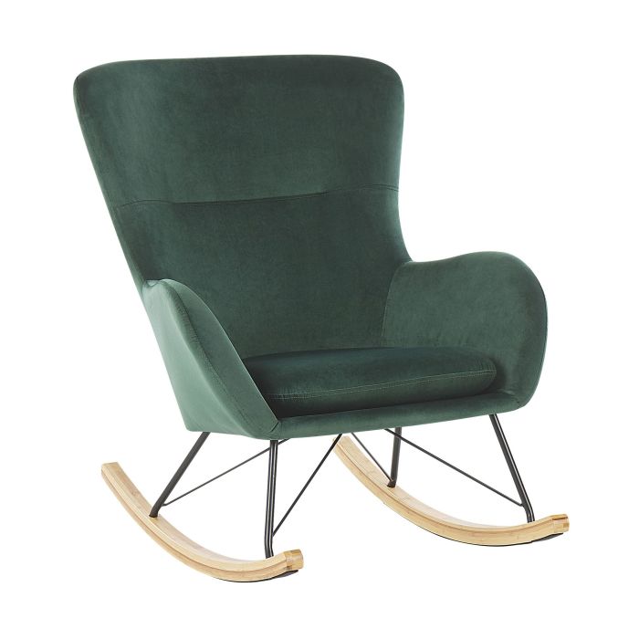 Velvet Rocking Chair Dark Green ELLAN
