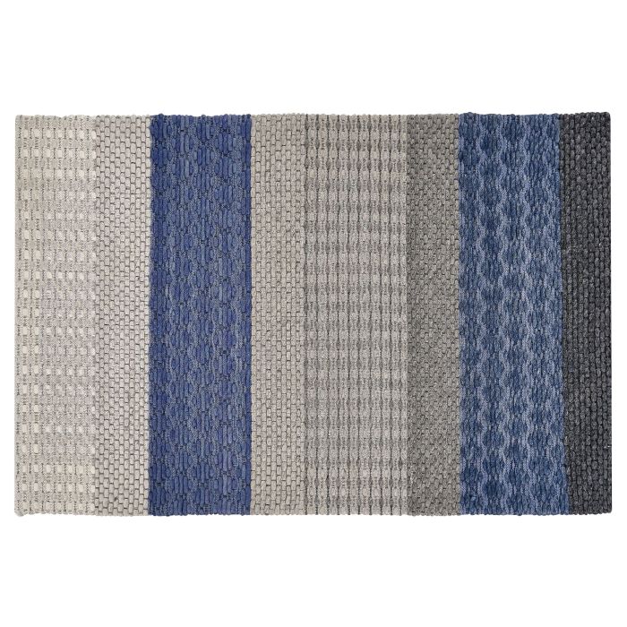 Wool Area Rug 160x230cm Blue and Grey