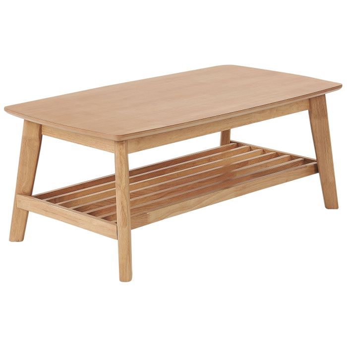 Coffee Table with Shelf Light Wood TULARE