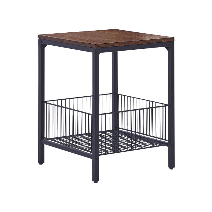 Side Table Dark Wood with Black KENNER