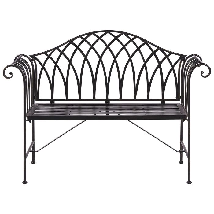 Metal Garden Bench 130 cm Black MILAZZO
