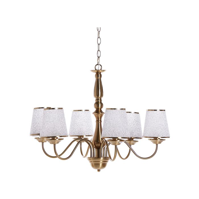 6 Light Metal Chandelier Brass BRADANO