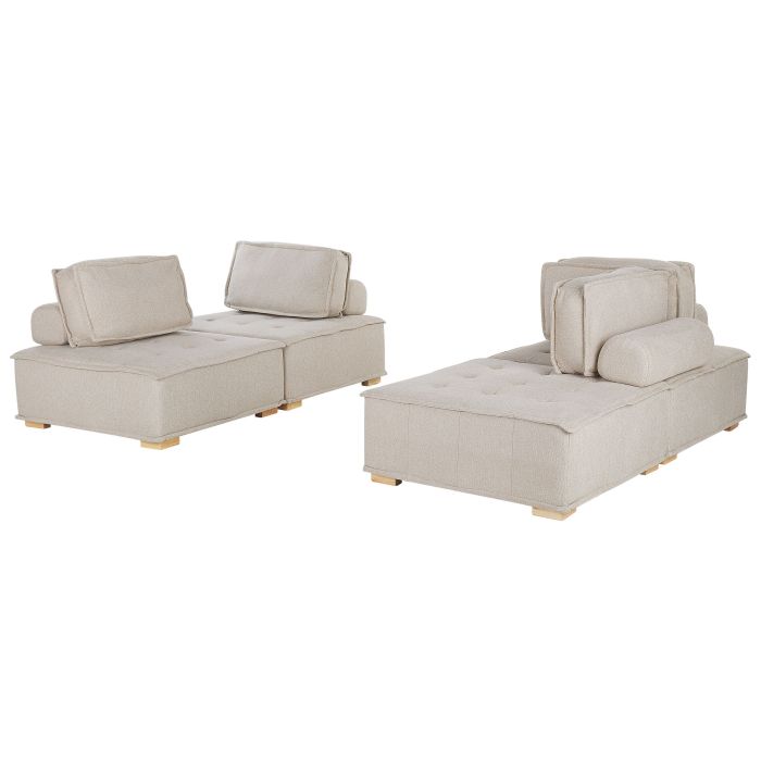 Modular Fabric Sofa Set Beige TIBRO