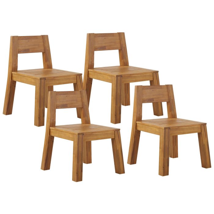 Set of 4 Acacia Wood Garden Chairs LIVORNO