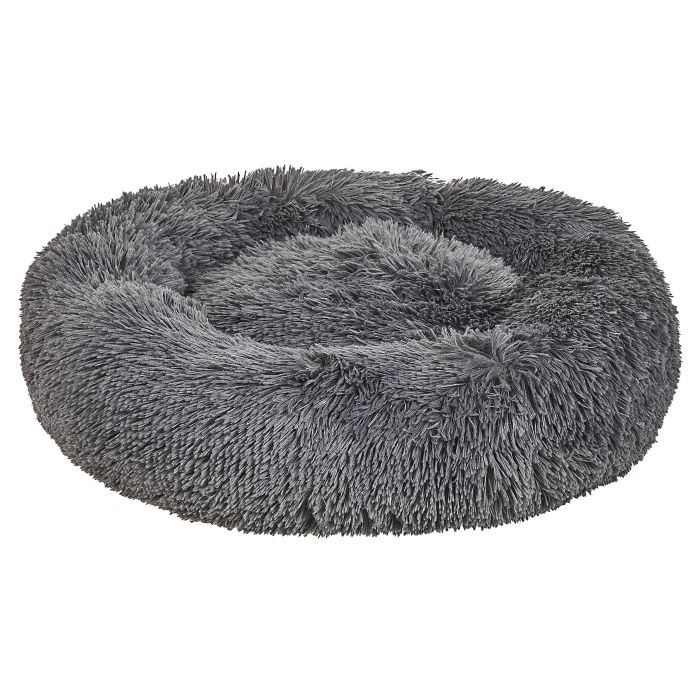 Faux Fur Pet Bed ø 60 cm Dark Grey KULU