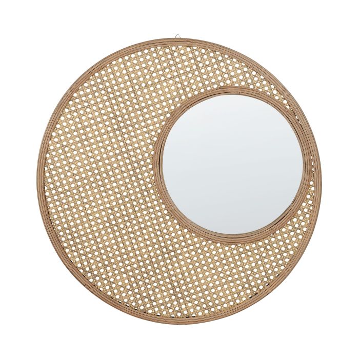 Rattan Round Wall Mirror 60cm Natural
