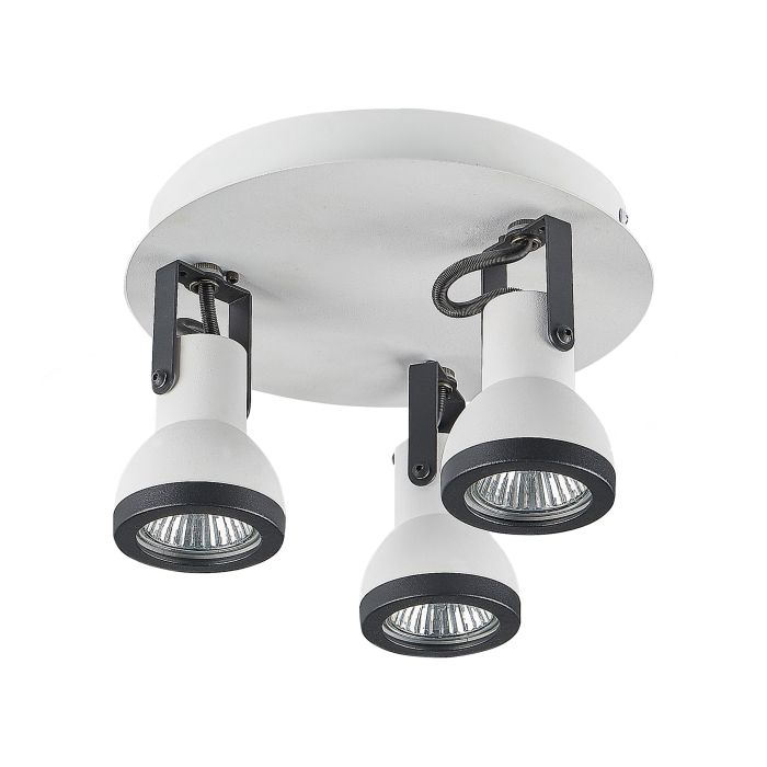 3 Light Spotlight Metal Plate White and Black BARO