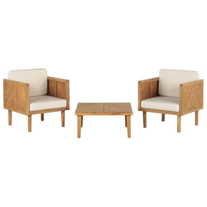 Accacia Wood Garden Bistro Set Light BARATTI