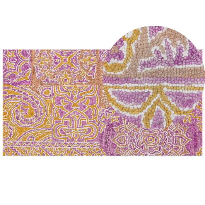 Wool Area Rug 80x150cm Multicolour