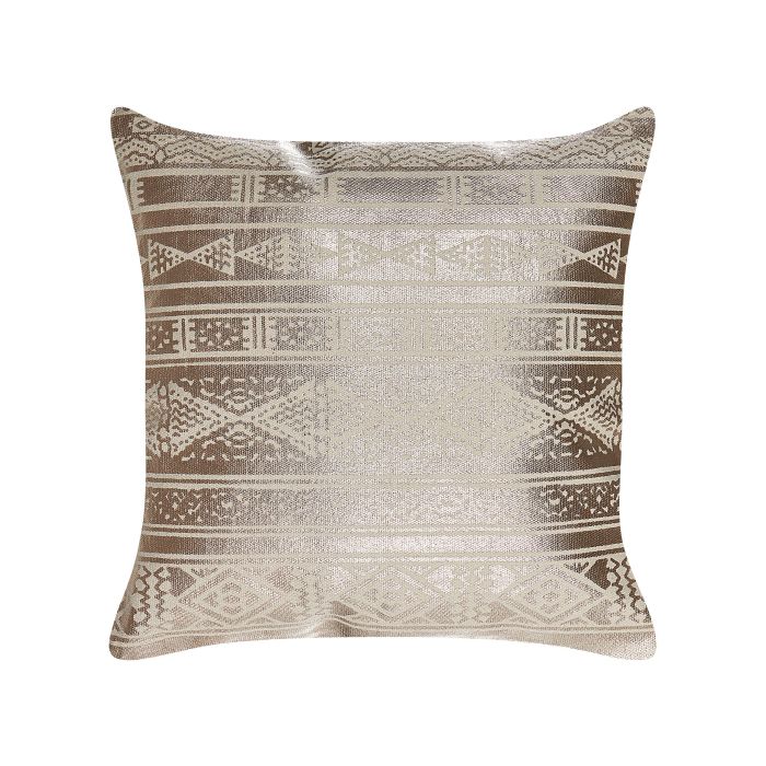 Cotton Cushion Geometric Pattern 50x50cm Rose Gold