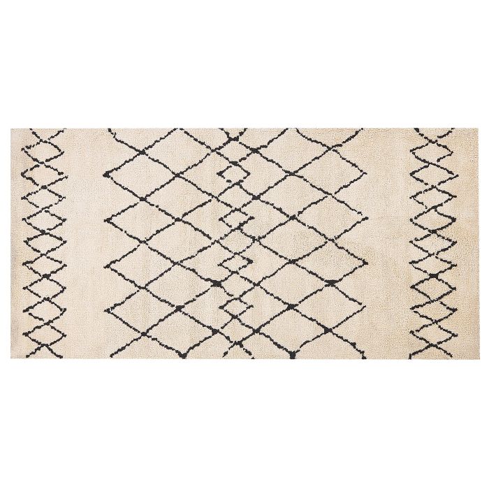 Area Rug 80x150 Beige and Black